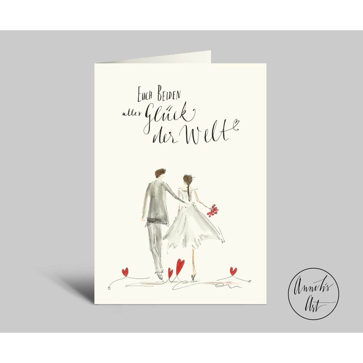 Wedding card | Wedding congratulations card with saying | Folding card + envelope