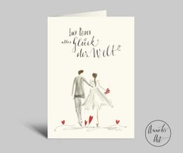 Hochzeitskarte | Glückwunschkarte zur Hochzeit mit Spruch | Klappkarte + Umschlag