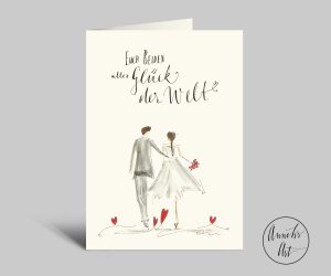 Hochzeitskarte | Glückwunschkarte zur Hochzeit mit Spruch | Klappkarte + Umschlag
