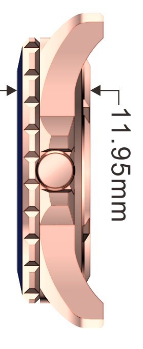 Power Mesh 5Vie double plated rose gold 3-hand 10 ATM