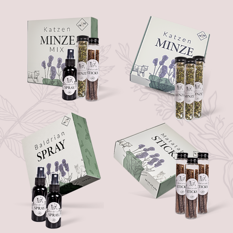 NE & NO® REFT GAT CATS Bell -Being Herbs: Catnint + Valerian Spray + Matatabi Sticks