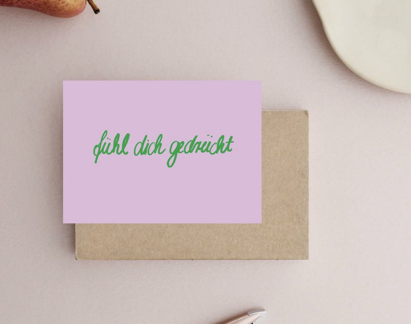 fühl dich gedrückt Postkarte