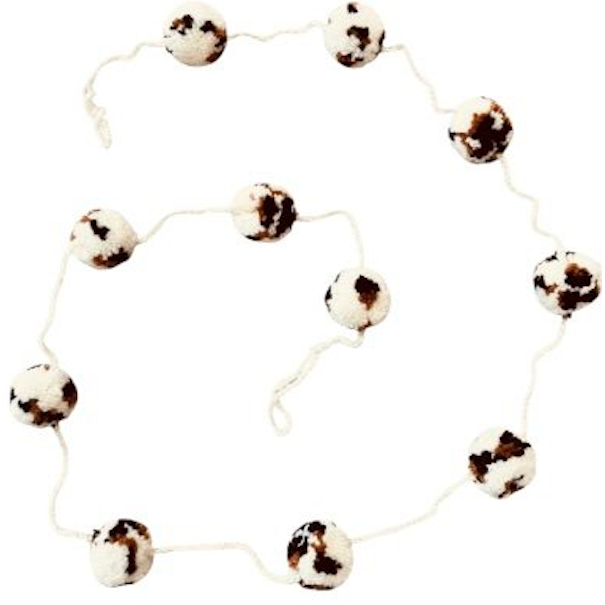 Luna-Leena garland pom pom leopard - L 2m - 100% soft wool - handmade in Nepal