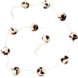 Luna -Leena Garland Pom Pom Leopard - L 2m - 100% blød uld - Håndlavet i Nepal