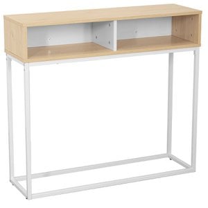 ENTRANCE TABLE WHITE METAL NATURAL WOOD 100X30X91CM, LEG HIGH: 70 CM ST84715