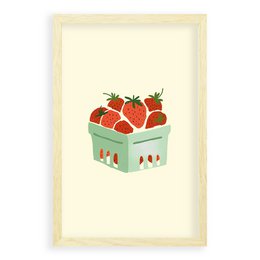 Aardbeien Mandje Illustratie - Poster