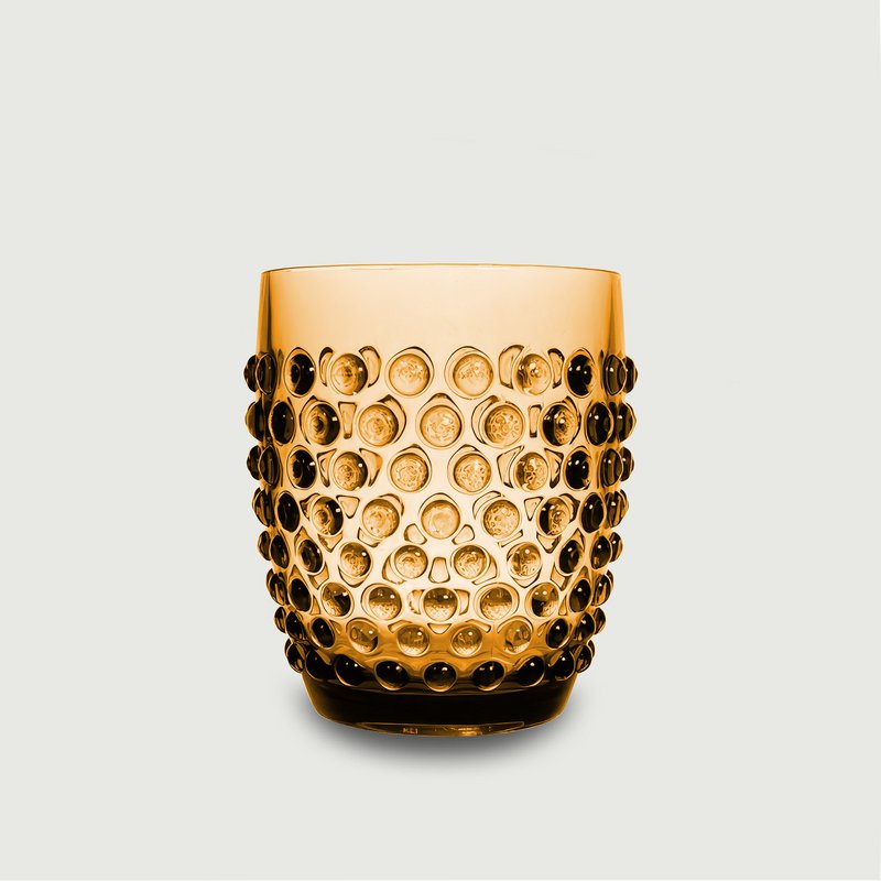 Arca Dotted Amber - Acryl Drinkbeker 350ml - amberkleurig - duurzaam, lichtgewicht, onbreekbaar, ideaal voor in de tuin, picknick, speelse look