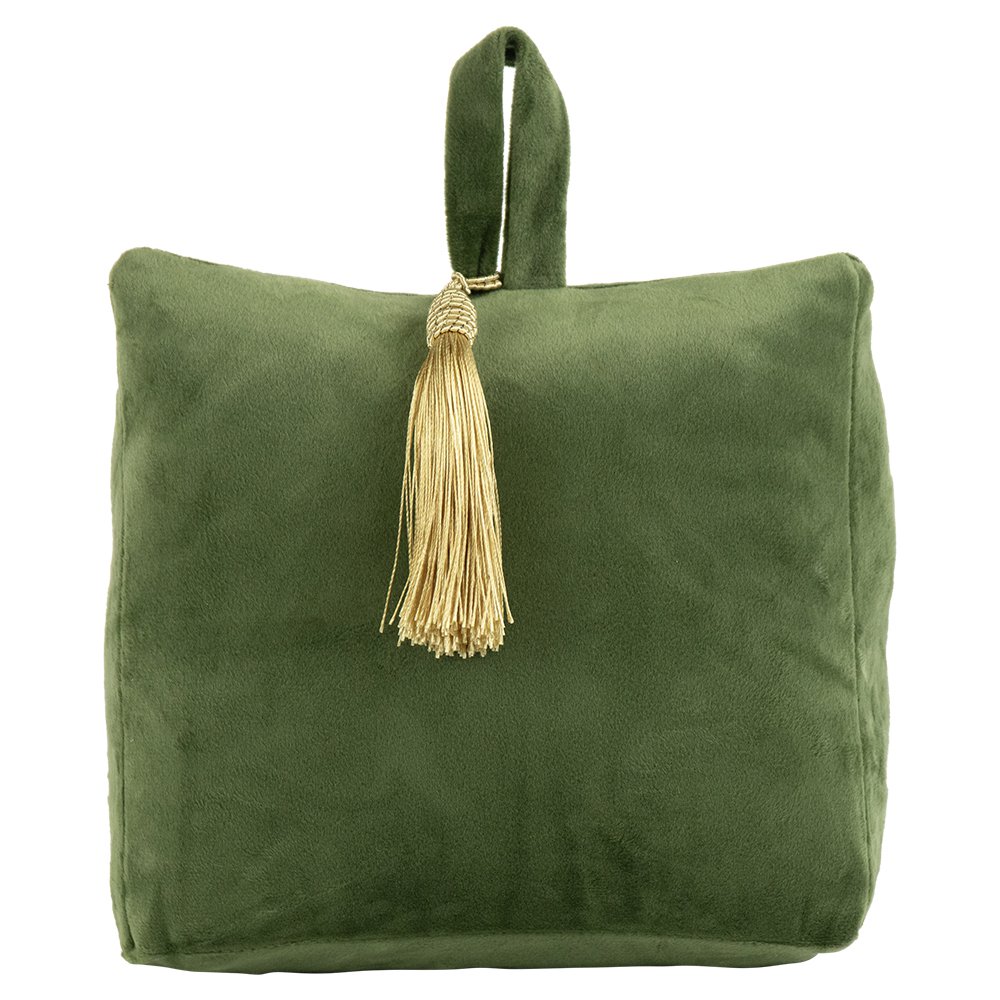 Door stopper velvet apple green 18cm