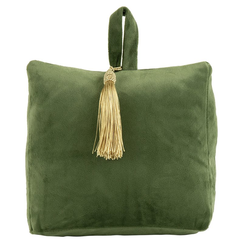 Door stopper velvet apple green 18cm