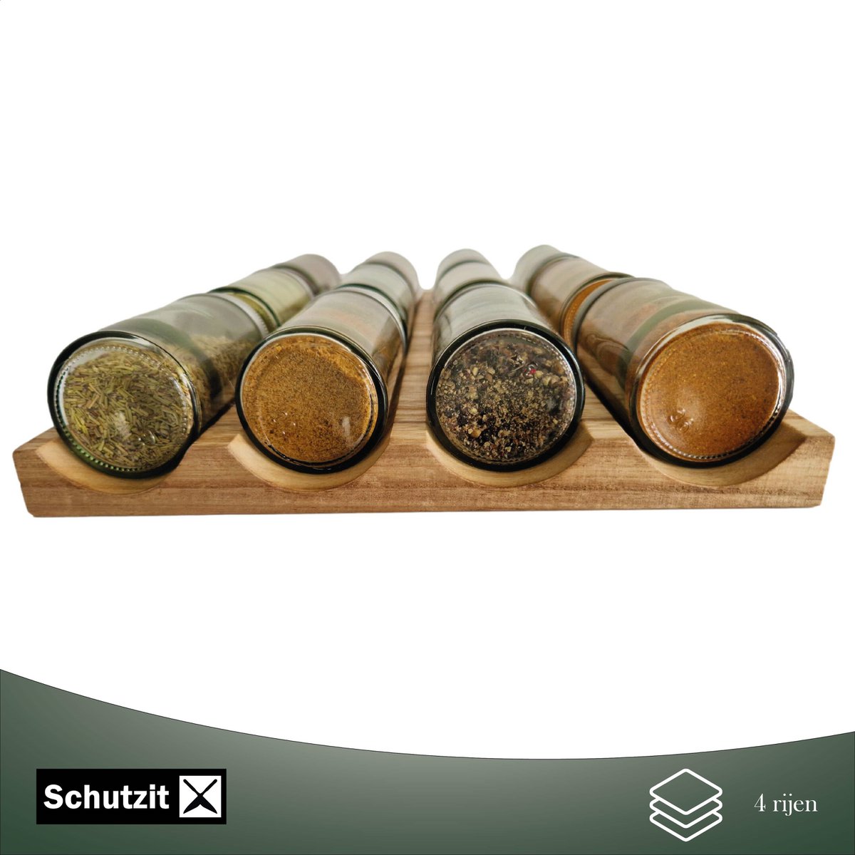 Schutzit - Tiroir à épices - Bois - Organisateur de tiroir - Porte-épices Tiroir de cuisine - Vague