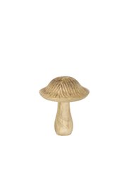 A decorative mushroom-shaped standing decoration made of natural materials.