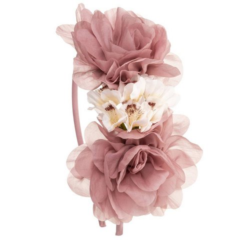Hoofdband Grote en kleine bloemen 2 kleuren