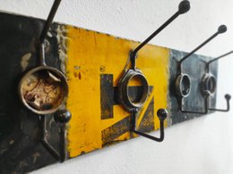 Coat rack 5 hooks made from recycled oil drums upcycling | different colors
