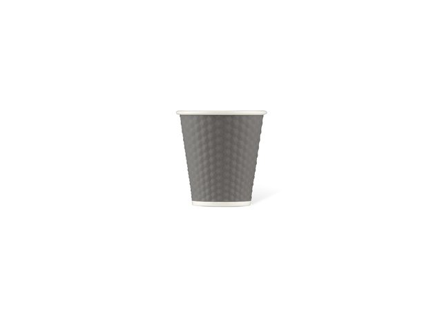 Beker porselein LAP 180ml met silic. grip honingraat Grey