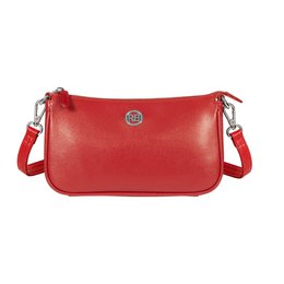 RB1037V | GRETA Damen-Umhängetasche aus echtem Saffiano-Leder, hergestellt in Italien. Rote Farbe