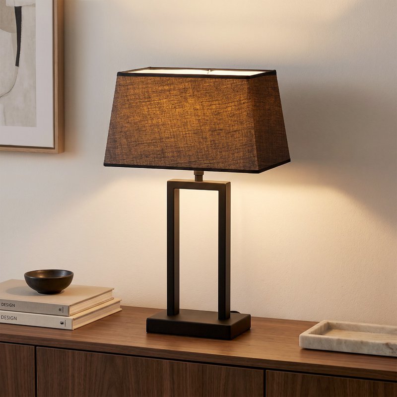 Home Sweet Home Fabric Lampshade Black - 35 x 30 x 19 cm