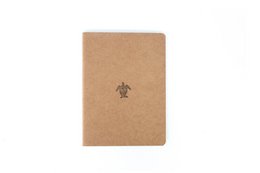 A6 size notebook with a simple, minimalist design featuring a small logo. The notebook has a brown kraft paper cover and blank pages, suitable for general note-taking, journaling, or sketching.
