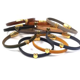 Cuore Semplice Spremere placcato oro 24K