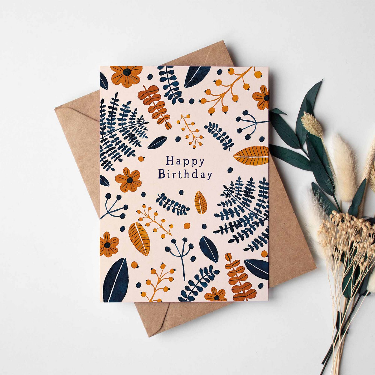 Folding card "Happy Birthday Wild Leaves" | birthday