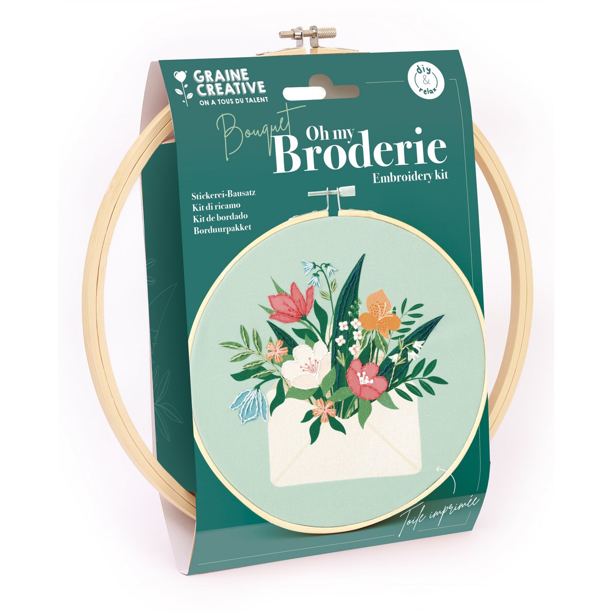 EMBROIDERY SET FLOWER BOUQUET  Ø20CM