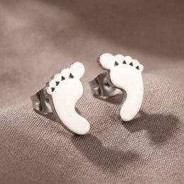 Bebe - Pendientes con forma de pies de bebé para mujer