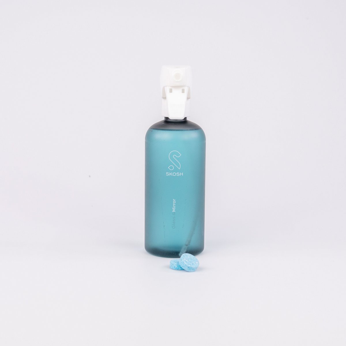 Glass and Mirror Cleaner, bottle and tablet