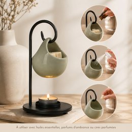 Perfume Burner Inspiration Series - Seis - in Ceramic and Metal - Tealight Holder, Scented Wax Burner - Aromatherapy Diffusion Accessory