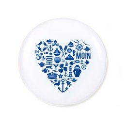 Magneet “Nordic by Heart” – Maritiem hartmotief – blauw/wit – Ø 5,6 cm – koelkast & whiteboard
