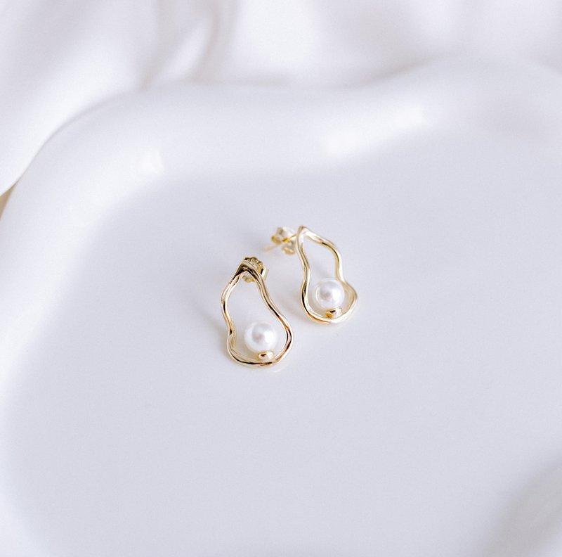 Oyster Real Sweet Water Perle Ohrrings 14k Moderne filigran