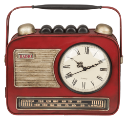 Schlüsselkasten aus Metall, Radio mit Uhr,