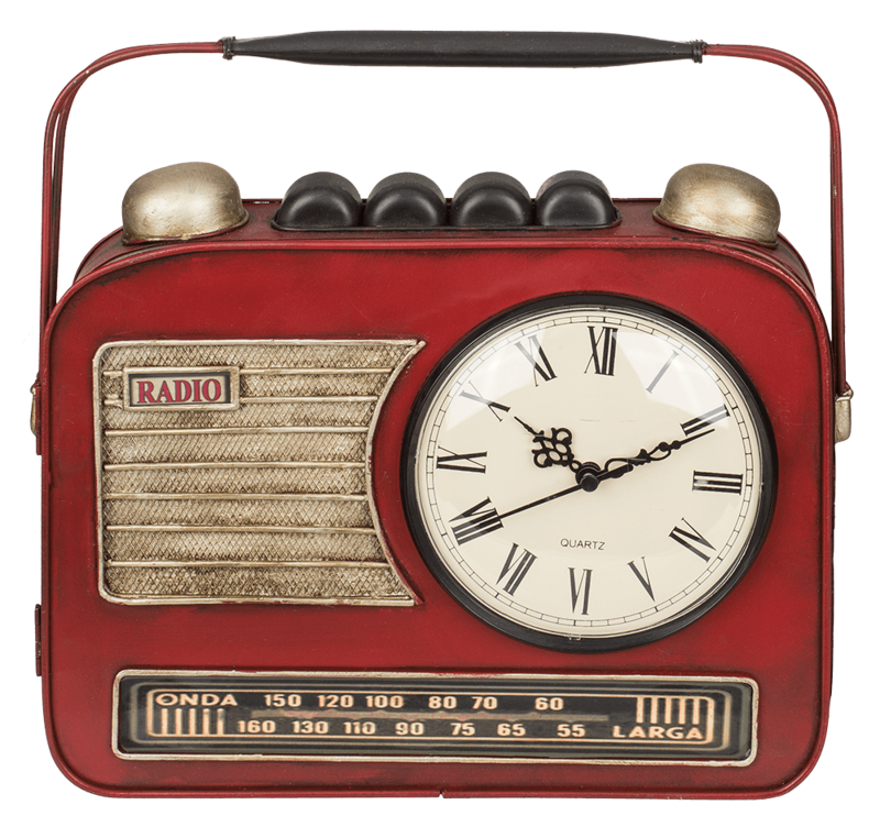 Schlüsselkasten aus Metall, Radio mit Uhr,