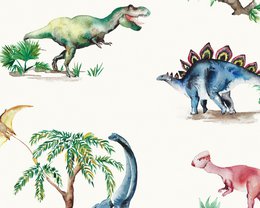 Dinosaurs Children's Wallpaper - Ivory