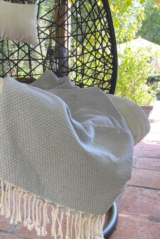 Plaid Grand foulard Ottoman - Lysegrå - 190x300cm