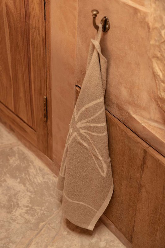 The Linen Palm Tree Kitchen Towel - Natural White - 50x70