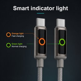Cable NOVOTECK S-143 USB-C a USB-C: carga rápida de 60 W, 1 m, indicador LED y transferencia de datos