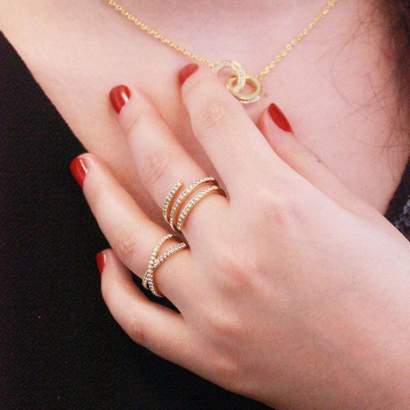 Anello X - Oro e cristallo