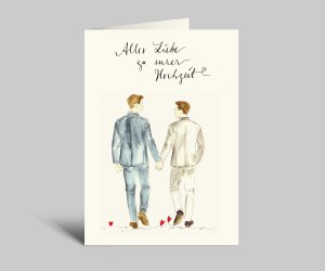 LGBTQI+ Hochzeitskarte | Glückwunschkarte zur Hochzeit für zwei Männer | Klappkarte + Umschlag