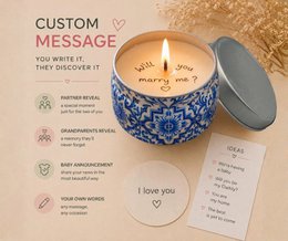Vela sorpresa LAVURI, mensaje en lata, vela perfumada de cera de soja natural hecha a mano, vela de regalo de mensaje secreto