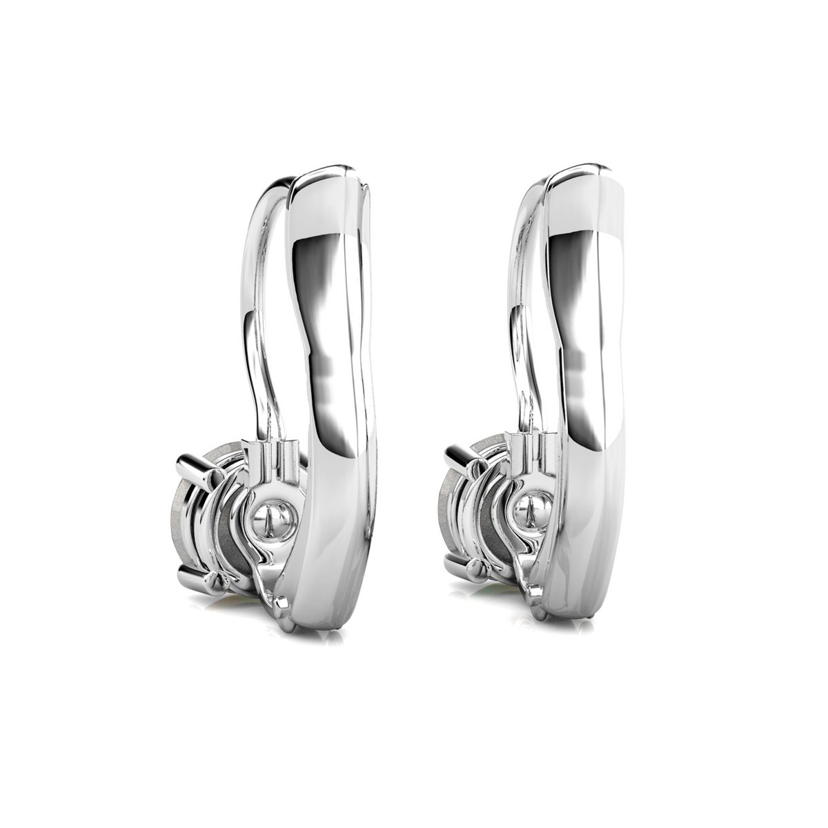 Round Earrings - Silver and Crystal