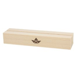 Portatarjetas barcos de papel hechos de madera de haya sostenible - tarjetero con grabado de barco - accesorio marítimo para el hogar
