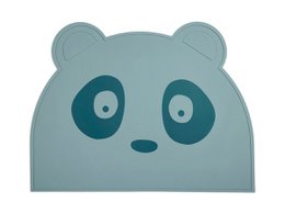  Ester silicone placemat, a gray placemat with a cute panda design, made of durable silicone material, suitable for everyday use.