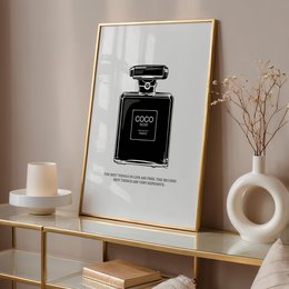 Poster: Coco Noir Perfume Bottle Illustration