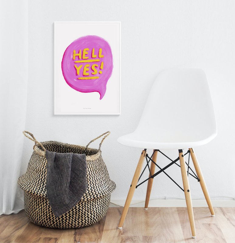 Impresión de arte de pared con cita de color | ¡Oh sí!