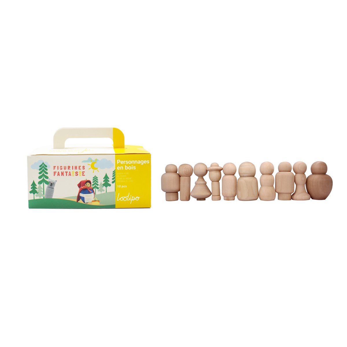 PERSONAJES DE MADERA - FANTASÍA -
7 cm - 10 piezas - 1 color