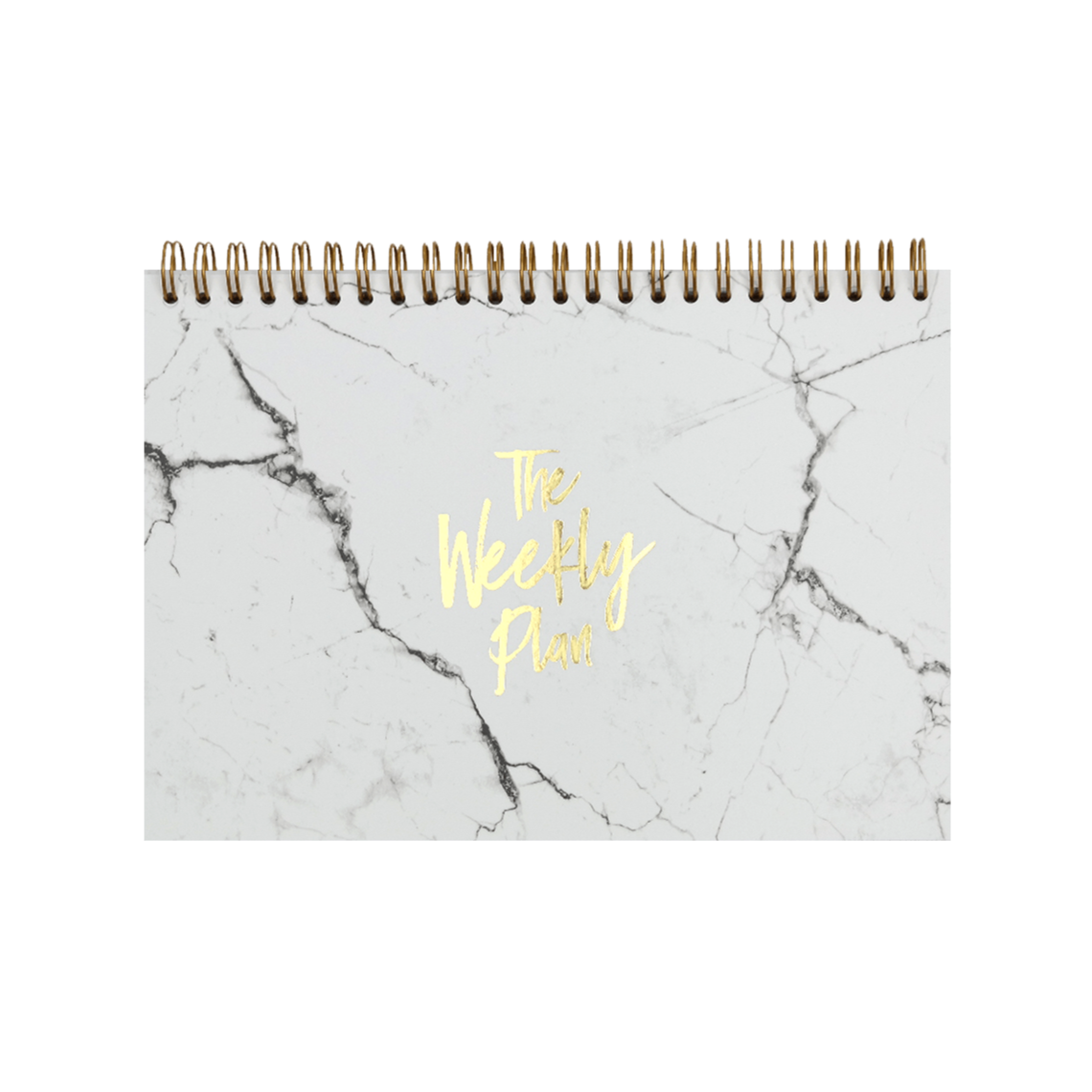 Notizblock "Weekly Plan", A5, Weiß/Gold