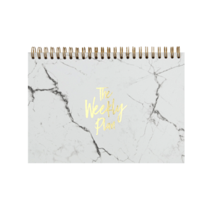Notizblock "Weekly Plan", A5, Weiß/Gold