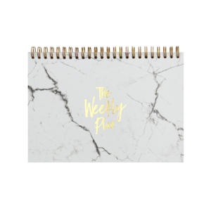 Notizblock "Weekly Plan", A5, Weiß/Gold