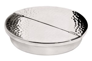 EDZARD folding ashtray Madras, hammered, heavy silver-plated, diameter 13 cm, height 2.5 cm
