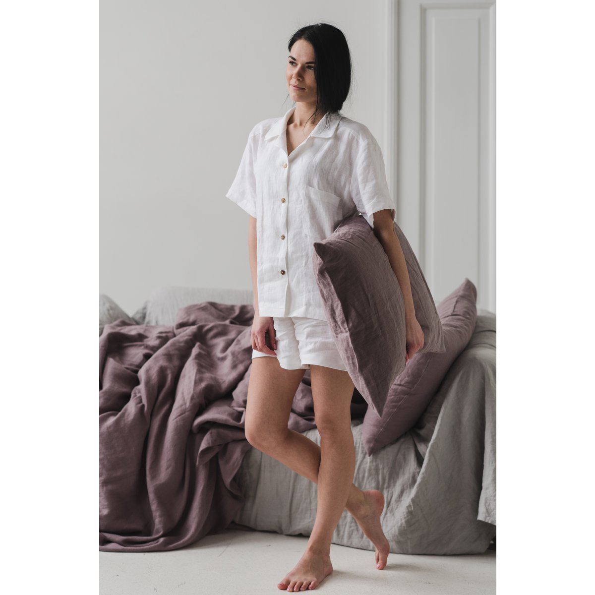 Pyjama-Set aus Naturleinen