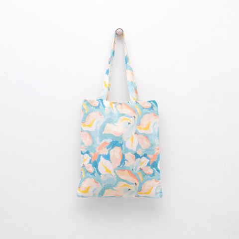 Pastel Iris Linen Tote Bag